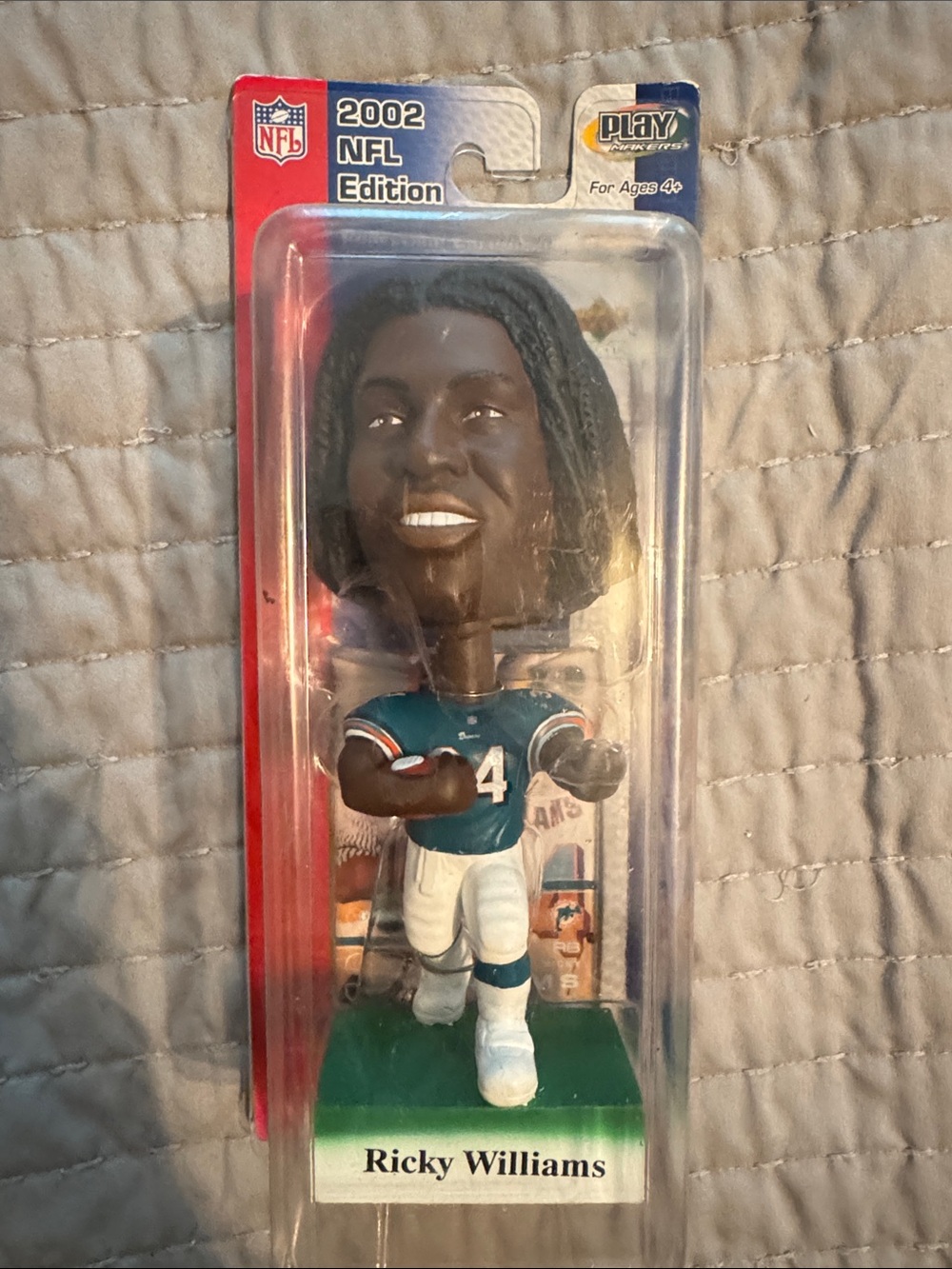 2002 Ricky Williams #34 Miami Dolphins Upper Deck Playmakers Bobblehead & Card